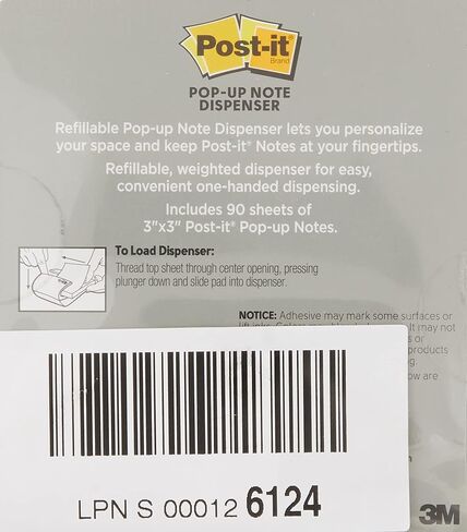 Post-it Pop-Up Notes Dispenser for 3 x 3 - Random Color Shipped in Saudi Arabia
