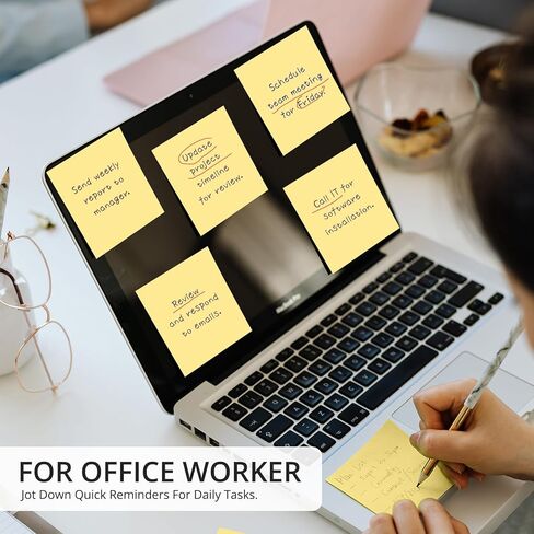 36 Pads Pop Up Sticky Notes, 3x3 inches, Yellow Soft Pastel Self-Stick Note Pads, Perfect for Office, Study, and Daily Life Organization - 36 Pack in Kuwait