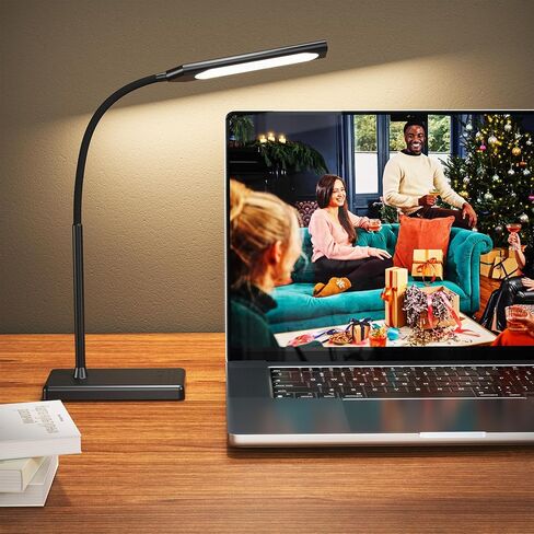 مصباح مكتب LED يعمل باللمس مع منفذ شحن USB، 5 أوضاع ألوان، 6 مستويات سطوع خافتة، مصباح مكتب للعناية بالعين مع وظيفة الذاكرة، مؤقت 1 ساعة، مصباح طاولة للرقبة قابل للتعديل in Kuwait