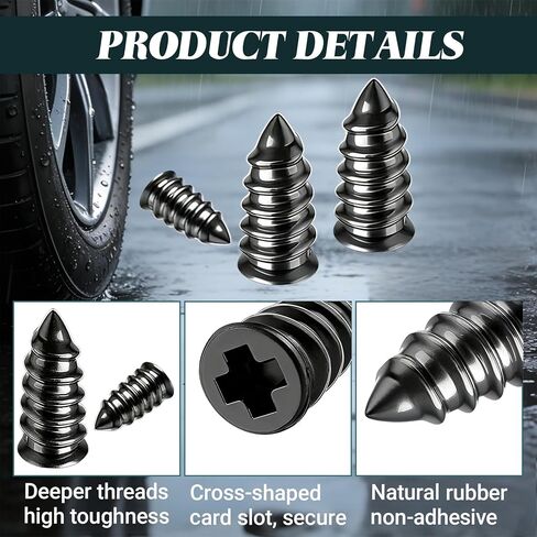 30 PCS Tire Repair Rubber Nail, Vacuum Tire Repair Kits Spiral Rubber Screws, Fast Self-Service Tool for Car, Truck, Motorcycle, Tractor Tire Puncture Repair Kit (Screwdriver included) in Kuwait