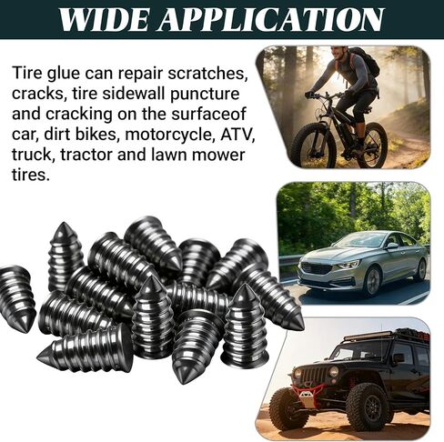 30 PCS Tire Repair Rubber Nail, Vacuum Tire Repair Kits Spiral Rubber Screws, Fast Self-Service Tool for Car, Truck, Motorcycle, Tractor Tire Puncture Repair Kit (Screwdriver included) in Kuwait