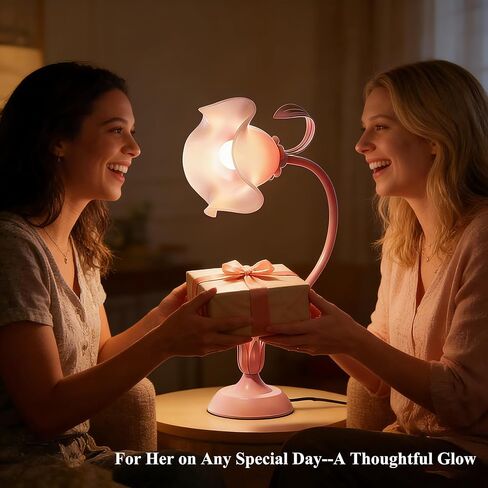 مصباح مكتب على شكل زهرة، ضوء قراءة LED بـ 3 أوضاع ألوان، ضوء كتاب بذراع مرن من السيليكون للقراءة، مصباح طاولة بجانب السرير لطيف لتزيين غرفة النوم وغرفة المعيشة، هدية مثالية لعيد الحب في عيد الأم in Kuwait