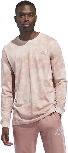 adidas Men's Tech Long-Sleeve Sportswear T-Shirt, Clear Pink/Light Pink, X-Large/Tall in Saudi Arabia