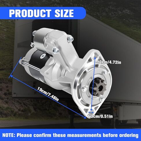 12968577011 New Starter Motor 12V Fit for Thermo King w/Yanmar 486 482 1996-2012, Carrier Transicold Isuzu, Replace 452-177 129685-77011 SHI0182 41044064 S13407 45-2324 845-2324, 2.2KW CW 9T in Kuwait