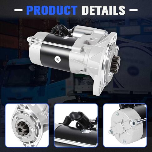 12968577011 New Starter Motor 12V Fit for Thermo King w/Yanmar 486 482 1996-2012, Carrier Transicold Isuzu, Replace 452-177 129685-77011 SHI0182 41044064 S13407 45-2324 845-2324, 2.2KW CW 9T in Kuwait