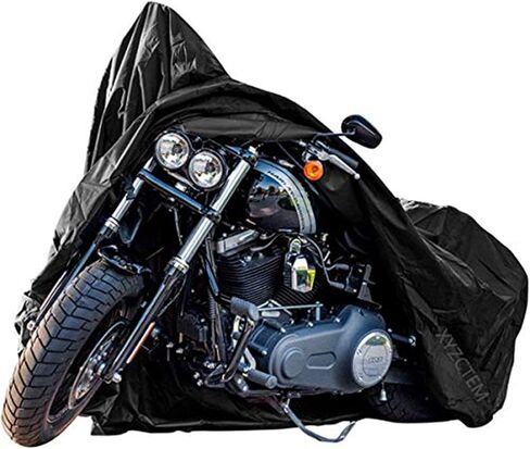 New Generation Motorcycle Cover ! XYZCTEM All Weather Black XXXL Large-Waterproof Outdoor Protects Fits up to 118 inch for Harley Davidson, Honda, Suzuki, Yamaha and More in Kuwait