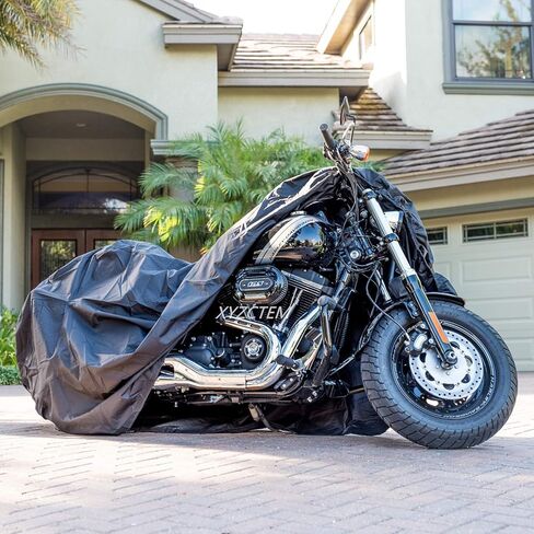 New Generation Motorcycle Cover ! XYZCTEM All Weather Black XXXL Large-Waterproof Outdoor Protects Fits up to 118 inch for Harley Davidson, Honda, Suzuki, Yamaha and More in Kuwait