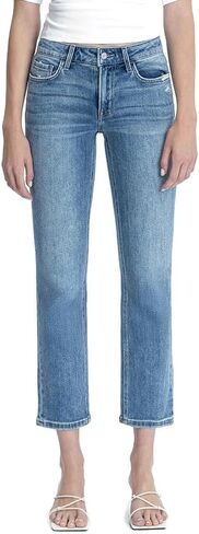 VERVET Jeans Women Comfort Mid Rise Ankle Slim Straight Jeans in Saudi Arabia