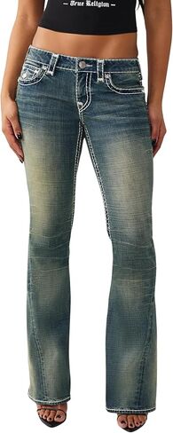 بنطلون جينز Joey نسائي منخفض الارتفاع من True Religion - قماش دينم مطاطي، مقاس منخفض الارتفاع، ساق مضيئة مميزة in Saudi Arabia