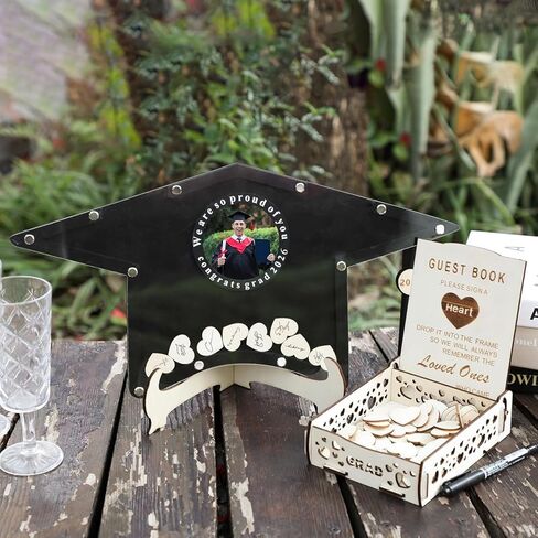 Fonder Mols 2024 بديل كتاب ضيوف التخرج، زخارف التخرج السوداء فئة 2024 تسجيل الدخول في كتاب للاستقبال، لوحة توقيع التخرج الفريدة لخريجي 2024 in Kuwait