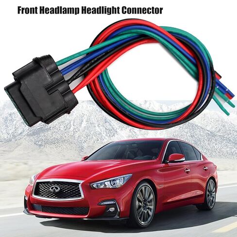 8-Way 8-Pin HID Headlamp Headlight Connector Plug Compatible with Infiniti G37 Q60 2008-2015 Wire Pigtail Harness 6918-1780 in Saudi Arabia