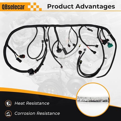 Engine Wiring Harness Assembly Compatible with Ford F250 F350 F450 F550 2005-2007 Super Duty 6.0L Diesel Engine Replace 5C3Z-12B637-BA 5C3Z12B637BA in Kuwait