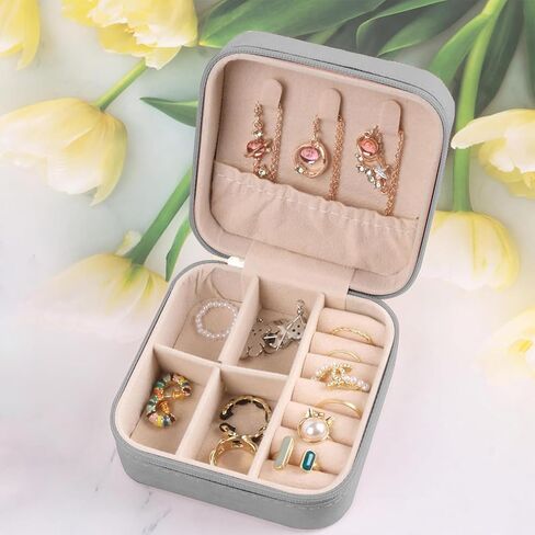 Tiny Jewelry Organizer Box-Compact and Portable Storage for Earrings,Rings,Necklaces Jewelry Case in Saudi Arabia