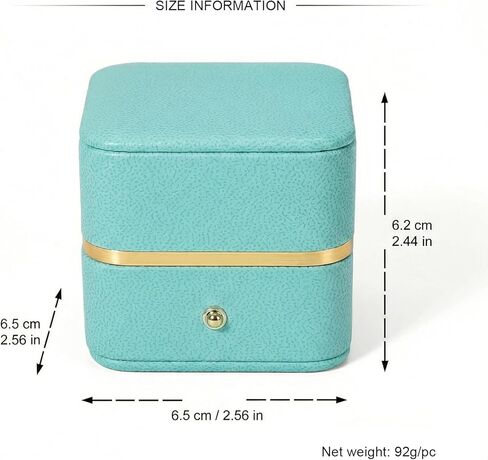 Elegant Ring Box Premium Leather Engagement Ring Box Jewelry Gift Box for Wedding Proposal Velvet Interior Stud Earrings Case, Light Blue in Kuwait