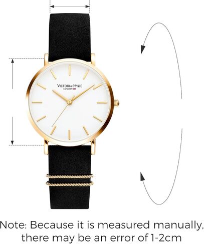 VICTORIA HYDE Women Watches Adjustable Bracelet Set Analog Quartz Detachable Genuine Leather Strap Ladies Wristwatch Gifts for Her Black White in Kuwait