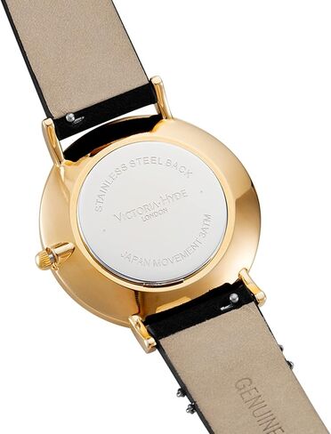 VICTORIA HYDE Women Watches Adjustable Bracelet Set Analog Quartz Detachable Genuine Leather Strap Ladies Wristwatch Gifts for Her Black White in Kuwait