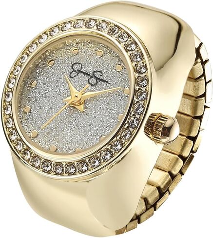 Jessica Simpson Women's Rose Gold Adjustable Ring Watch – Crystal Bezel, Quartz Analog Mini Dial, Stretch Band Fashion Jewelry Accessory in Saudi Arabia