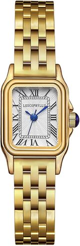 Small Gold Watches for Women with Vintage Rectangular Case, Classic Roman Dial,Stainless Steel Band Water Resistant in Saudi Arabia