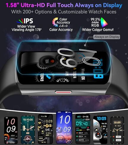 Smart Watch Litness Tracker مع معدل ضربات القلب على مدار الساعة طوال أيام الأسبوع ، ومراقب ضغط الدم في الدم مراقبة تعقب النوم 120 أنماط الرياضة تتبع خطوة Calorie Count in Kuwait