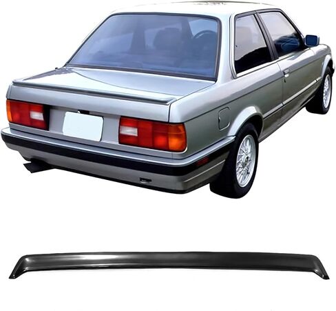 IKON MOTORSPORTS، سبويلر صندوق السيارة متوافق مع سلسلة BMW E30 3 1984-1992، هو نمط غير مطلي باللون الأسود من مادة البولي يوريثين غطاء خلفي لصندوق السيارة وشفة جناح سبويلر in Saudi Arabia