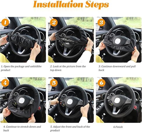 Car Steering Wheel Cover, Anti-Slip Breathable Wheel Cover for Automotive Sport Pattern, 14.5 to 15 Inch Vehicle Interior Steering Protector Accessories, Universal for Truck SUV (Black) in Kuwait