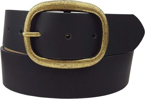 Vegan Plain Belt with Matte Oval Buckle in Kuwait
