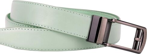 حزام سقاطة جلدي للنساء، حواف تناسب الخصر من 18 بوصة إلى 44 بوصة، بدون ثقوب، معبأ في صندوق هدايا (W726X أخضر نعناعي، عرض 30 مم) in Kuwait
