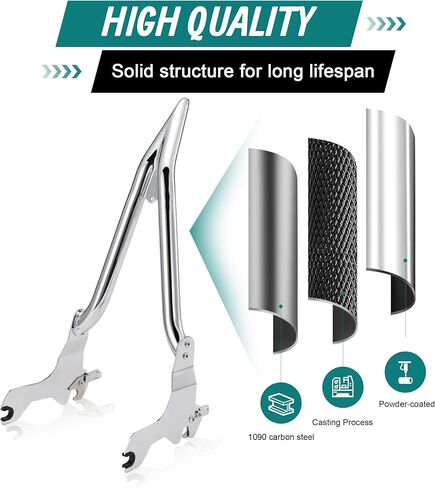 مسند ظهر MoKitDora Softail Sissy Bar مقاس 26 بوصة قابل للفصل لـ Harley 2018-UP Fat Boy FLFB FLFBS Breakout FXBR FXBRS، أسود in Kuwait