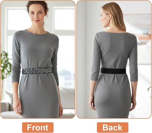 Rhinestone Elastic Waist Belt For Women - Black Dress Belt with Rhinestones - Rhinestone Belts for Women Adjustable Dress Sash With Rectangular Buckle in Kuwait