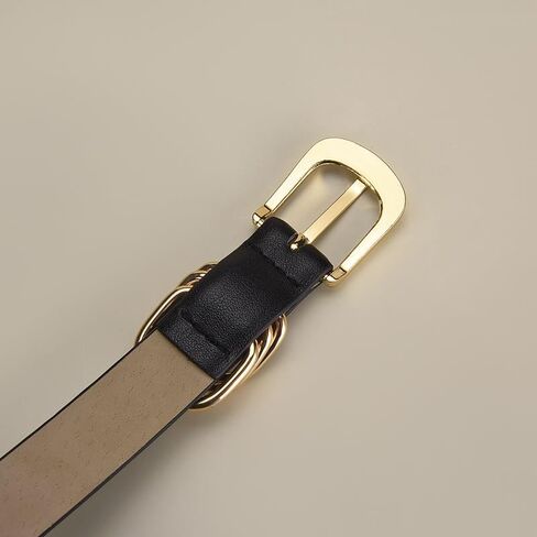 Women's Belts with Gold Buckle Fashion Leather Waist Belt Elegant Ladies Belts in Saudi Arabia