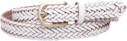 Classic 3/4" (20mm) Skinny Braided Woven Narrow Soft Cowhide Leather Belt in Saudi Arabia