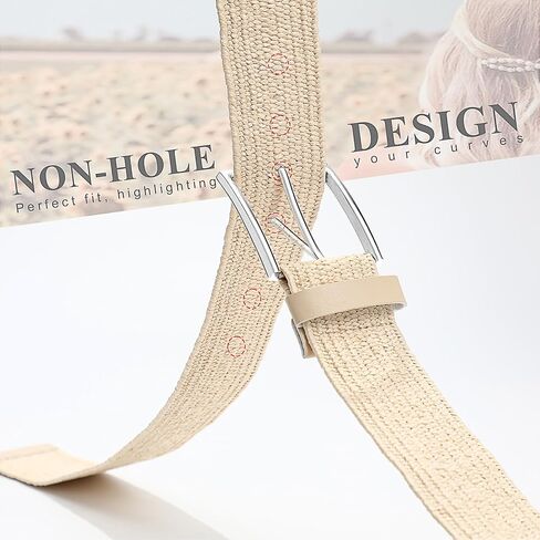 حزام خصر منسوج من القش للنساء، حزام بوهو للسيدات على الموضة مع إبزيم ذهبي in Kuwait