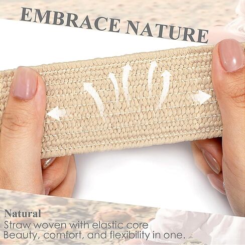 حزام خصر منسوج من القش للنساء، حزام بوهو للسيدات على الموضة مع إبزيم ذهبي in Kuwait