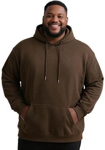 Men's Big & Tall Sweatshirts Hoodies Pullover Cotton Casual Hoodie Drawstring Long Sleeve Hooded Jacket with Pocket in Kuwait
