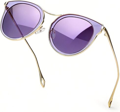 SIPHEW Womens Oversized Cat Eye Mirrored Sunglasses Polarized - Trendy Large Fashion Shades with UV400 Protection for Women in Kuwait