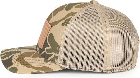 Don’t Tread on Me Camo Trucker Hat – American Flag Patch Snapback Baseball Cap, Woodland Mesh Back Hunting Hat, One Size in Saudi Arabia
