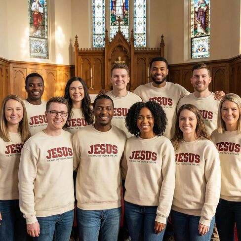 Jesus The Way The Truth and The Life Embroidered Sweatshirt – Christian Faith Gift for Birthday or Christmas Multicolor in Kuwait