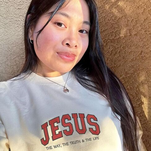 Jesus The Way The Truth and The Life Embroidered Sweatshirt – Christian Faith Gift for Birthday or Christmas Multicolor in Kuwait