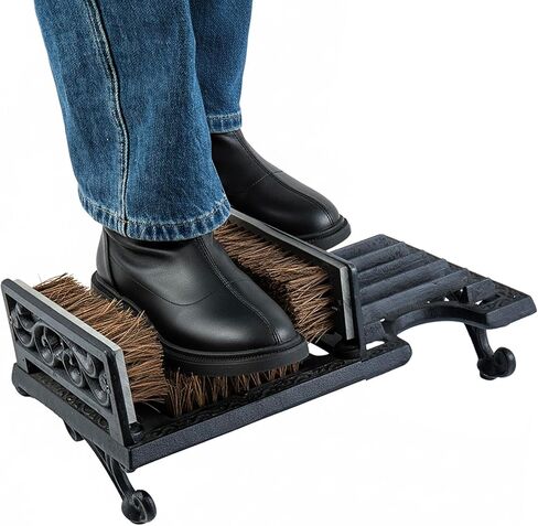 MyGift Heavy Duty Shoe Scraper and Boot Brush, Vintage Cast Iron Shoe Dirt Scrubber Cleaner/Outdoor Boot Mud Brush in Saudi Arabia