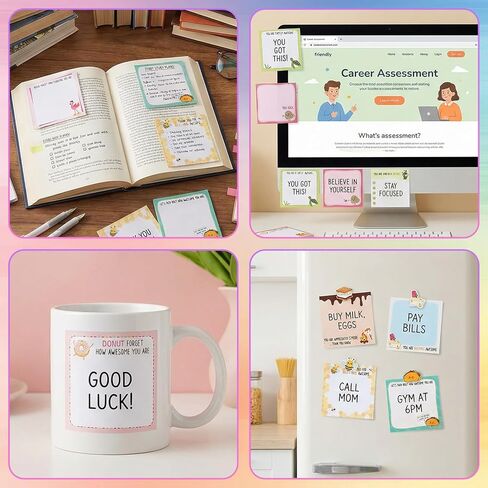 9 Pack/450 Sheets Inspirational Sticky Notes Gifts - 9 Various Fun Positive Notepads - Motivational Self-Adhesive Memo PadsGift Bulk for Teacher Nurse Coworkers Office Groups Study Supplies, 3 x 3'' in Kuwait
