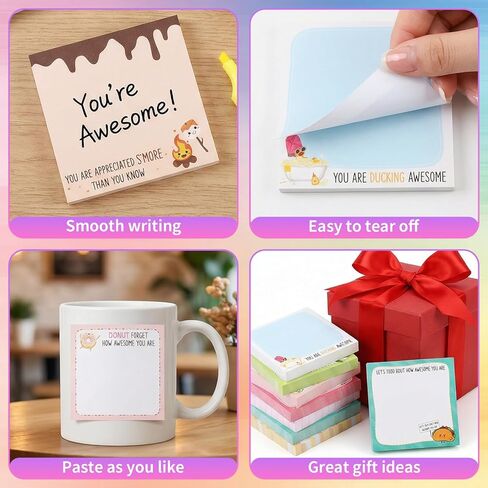 9 Pack/450 Sheets Inspirational Sticky Notes Gifts - 9 Various Fun Positive Notepads - Motivational Self-Adhesive Memo PadsGift Bulk for Teacher Nurse Coworkers Office Groups Study Supplies, 3 x 3'' in Kuwait