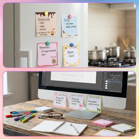 9 Pack/450 Sheets Inspirational Sticky Notes Gifts - 9 Various Fun Positive Notepads - Motivational Self-Adhesive Memo PadsGift Bulk for Teacher Nurse Coworkers Office Groups Study Supplies, 3 x 3'' in Kuwait