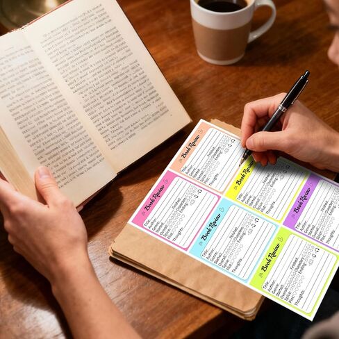 90-Pack Book Review Stickers, 6 Colorful Self-Adhesive Labels for Reading Journals & Book Clubs (2.75x2.95 Inches) in Kuwait