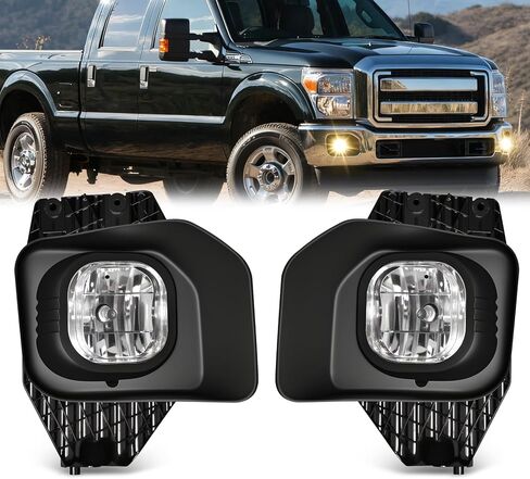 LED Fog Lights Compatible with 2008 2009 2010 2008-2010 Ford F250 F350 F450 Super Duty Truck, Bumper Driving Lamps Clear Lens Assembly Replacement DOT Approved (One Pair) in Kuwait