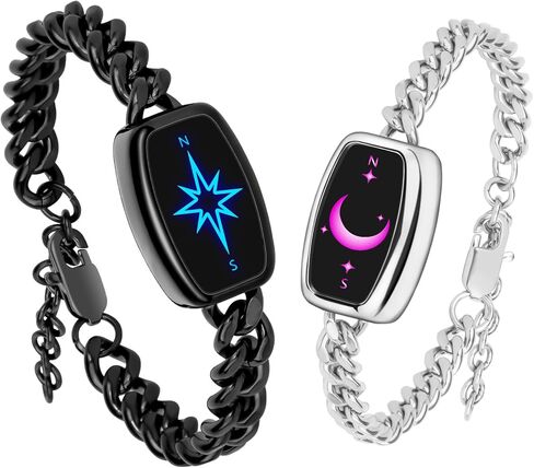 Long Distance Touch Bracelets for Couples, Vibration & Light up | Long Distance Couples Bracelets Relationship Gifts for Girlfriend in Kuwait