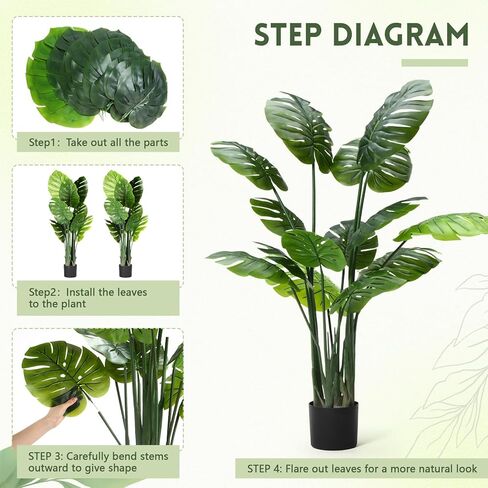 giegxin 2 حزمة 60 '' طويل القامة نبات Monstera Deliciosa الاصطناعي الكبير 5ft فو الجبن السويسري نباتات أرضية وهمية شجرة الحرير الاستوائية مع وعاء للداخلية في الهواء الطلق مكتب منزل غرفة المعيشة ديكور المنزل in Saudi Arabia
