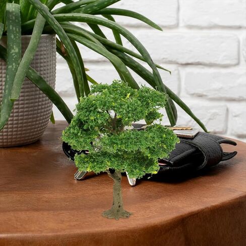 HANABASS Microlandscape نموذج الأشجار 4.7 بوصة أشجار حرفية مصغرة DIY بها بنفسك مشهد السكك الحديدية الهندسة المعمارية الديوراما ديكور المناظر الطبيعية مع إطار سلكي in Saudi Arabia