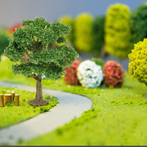 HANABASS Microlandscape نموذج الأشجار 4.7 بوصة أشجار حرفية مصغرة DIY بها بنفسك مشهد السكك الحديدية الهندسة المعمارية الديوراما ديكور المناظر الطبيعية مع إطار سلكي in Saudi Arabia