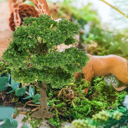 HANABASS Microlandscape نموذج الأشجار 4.7 بوصة أشجار حرفية مصغرة DIY بها بنفسك مشهد السكك الحديدية الهندسة المعمارية الديوراما ديكور المناظر الطبيعية مع إطار سلكي in Saudi Arabia