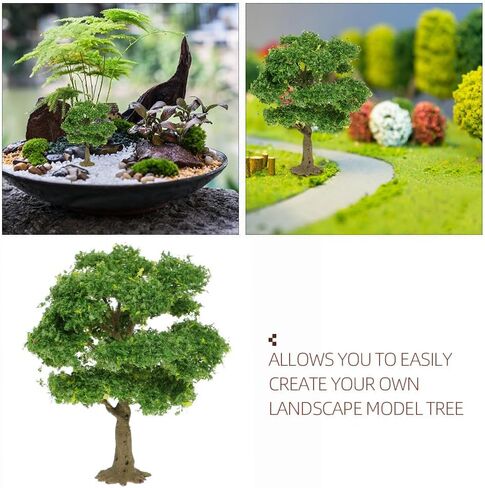 HANABASS Microlandscape نموذج الأشجار 4.7 بوصة أشجار حرفية مصغرة DIY بها بنفسك مشهد السكك الحديدية الهندسة المعمارية الديوراما ديكور المناظر الطبيعية مع إطار سلكي in Saudi Arabia